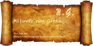 Milovánov Gitta névjegykártya